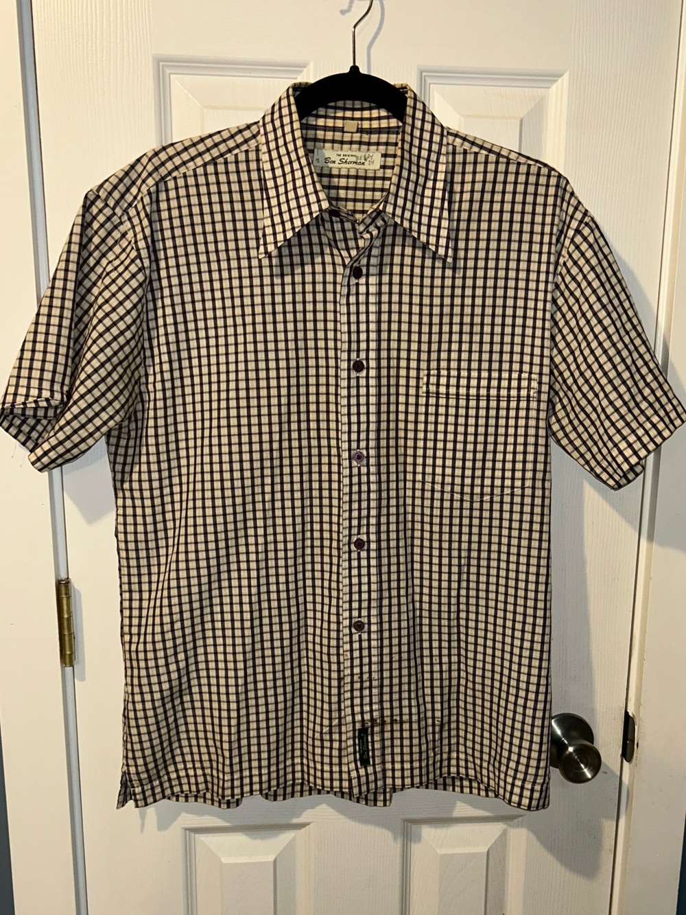 Ben Sherman Plaid Men’s Button Down Short Sleeve Shirt Sz Medium